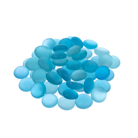 Frosted Aqua 17-19mm Decorative Pebbles