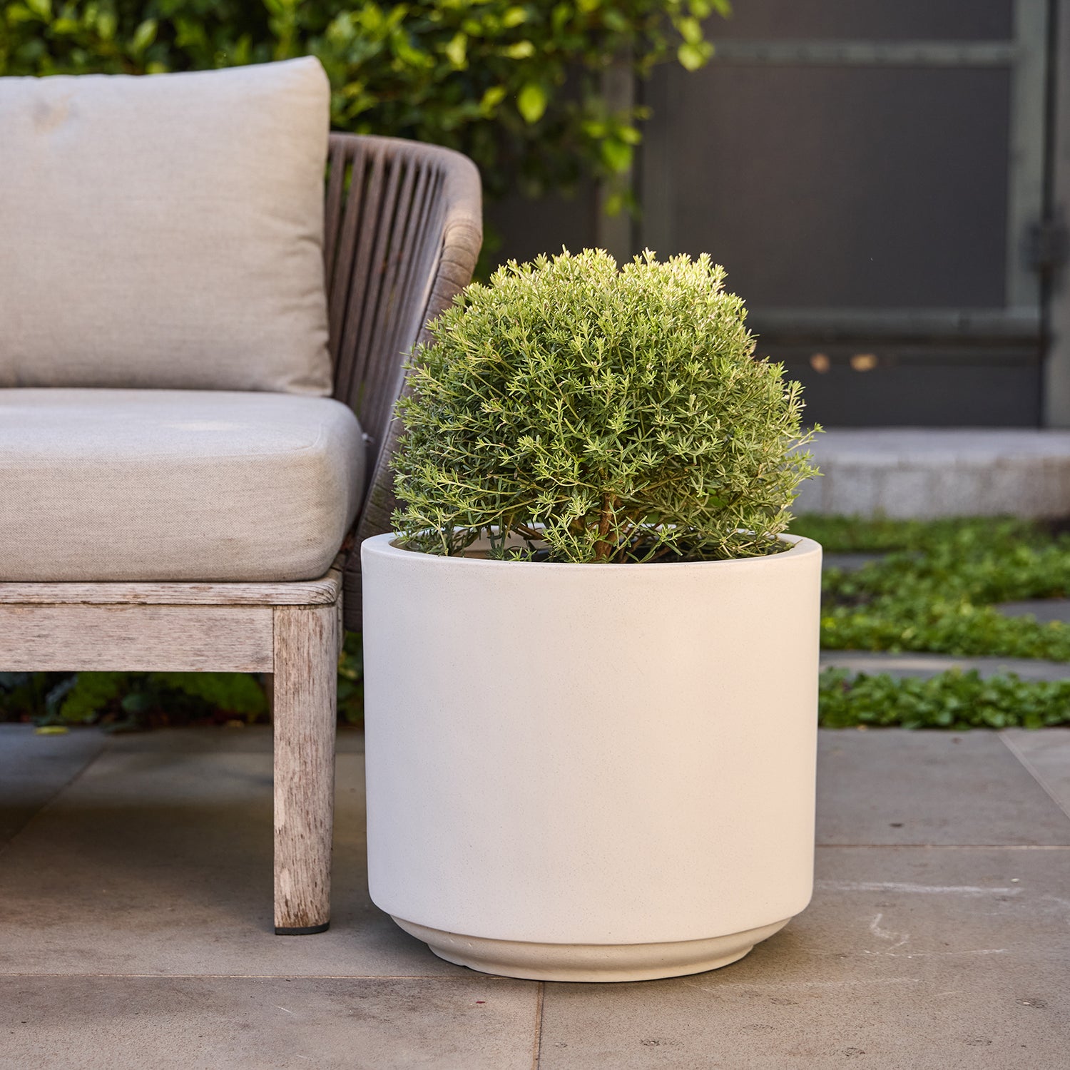 Harper Drum Planter in White