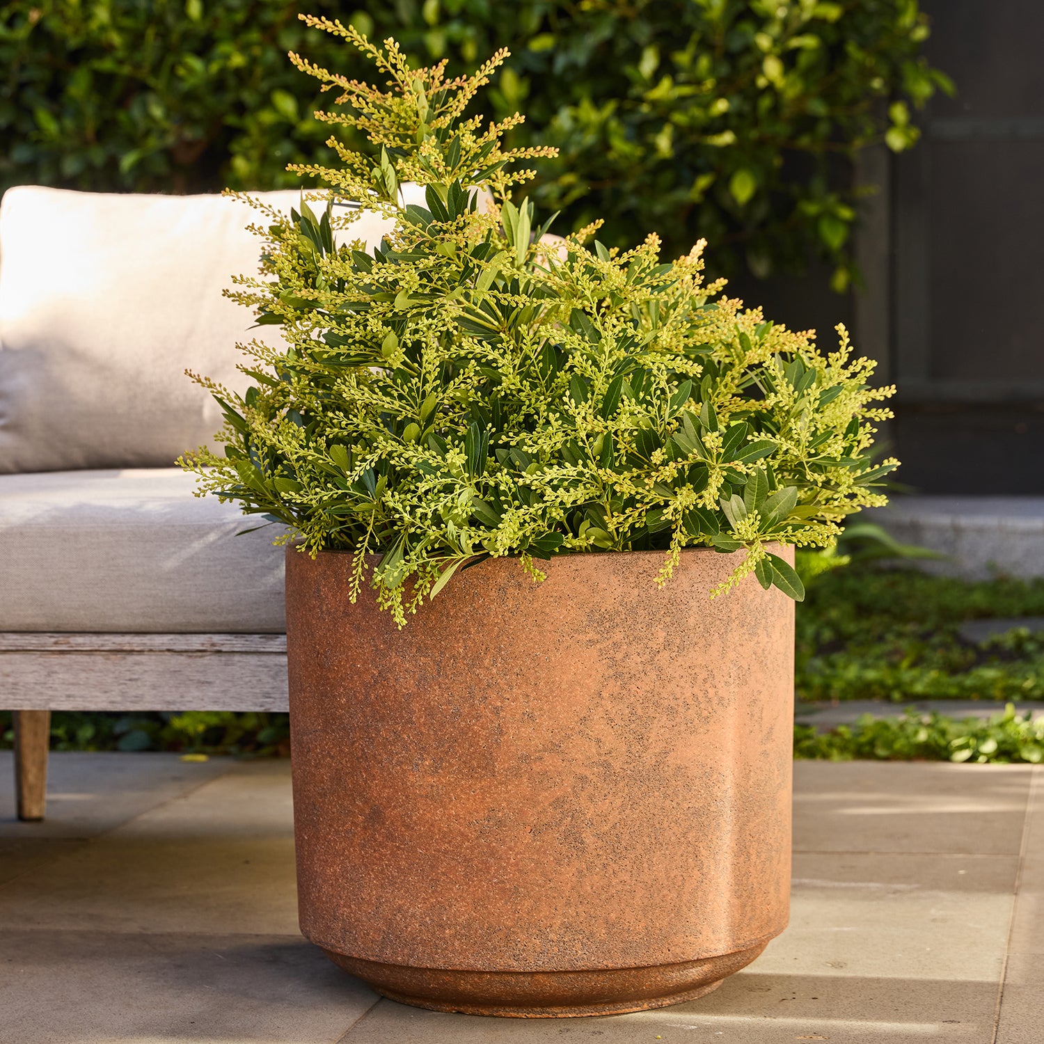 Harper Drum Planter in Rust
