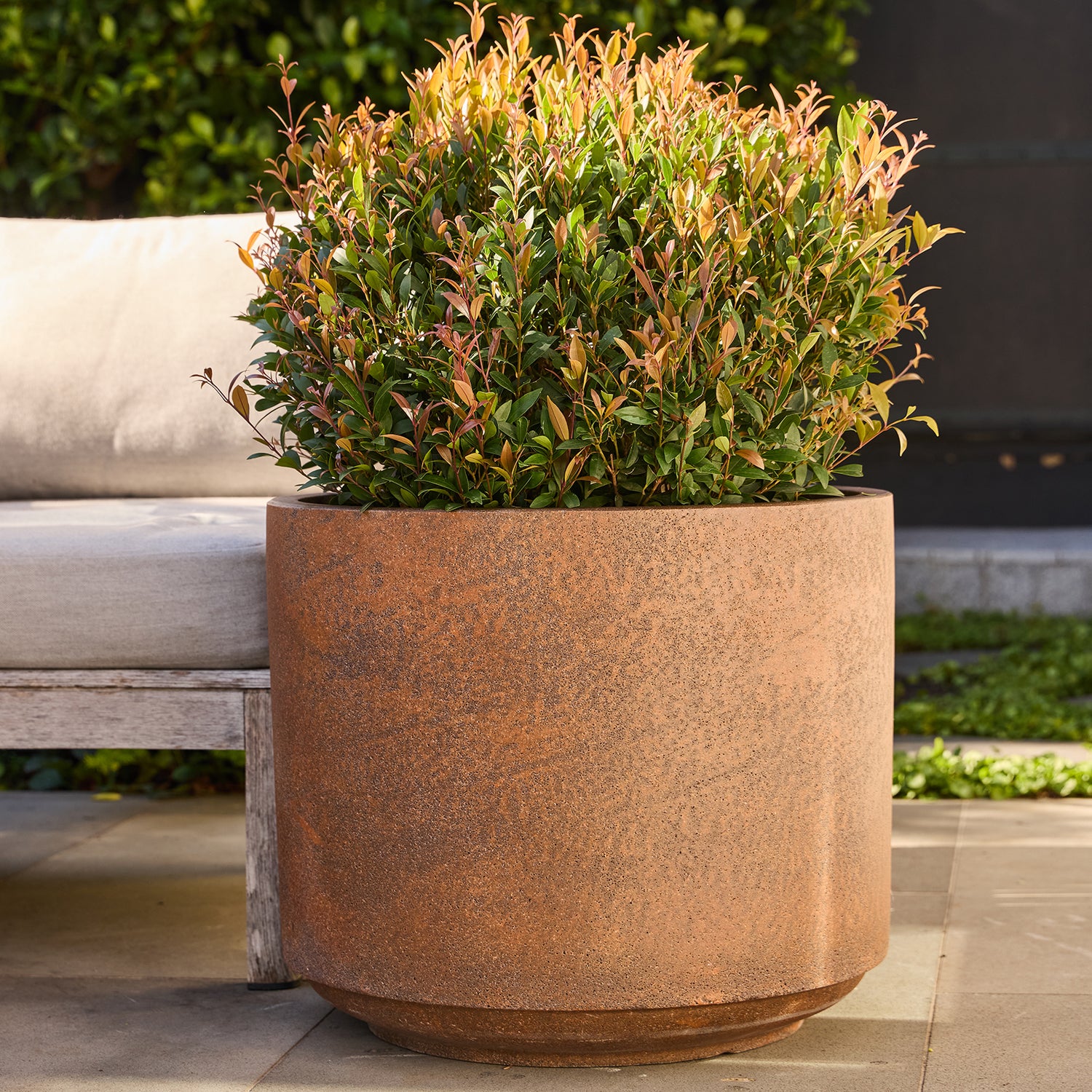 Harper Drum Planter in Rust