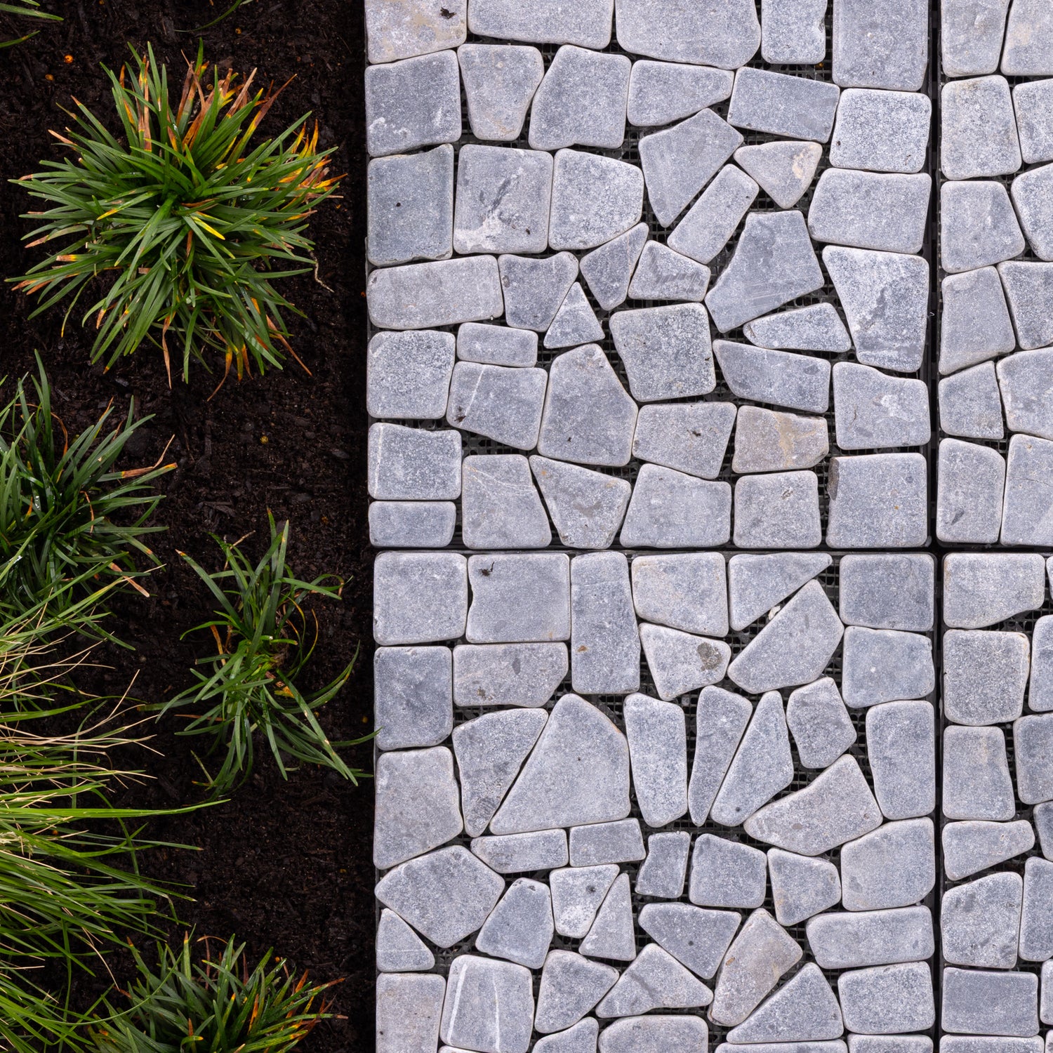 Tuscan Path 4pc Click Floor Tiles Charcoal Limestone