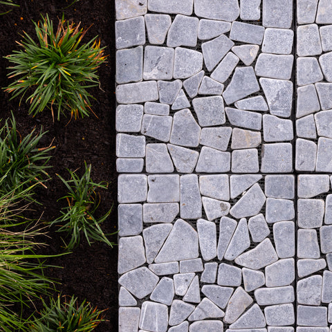 Tuscan Path 4pc Click Floor Tiles Charcoal Limestone