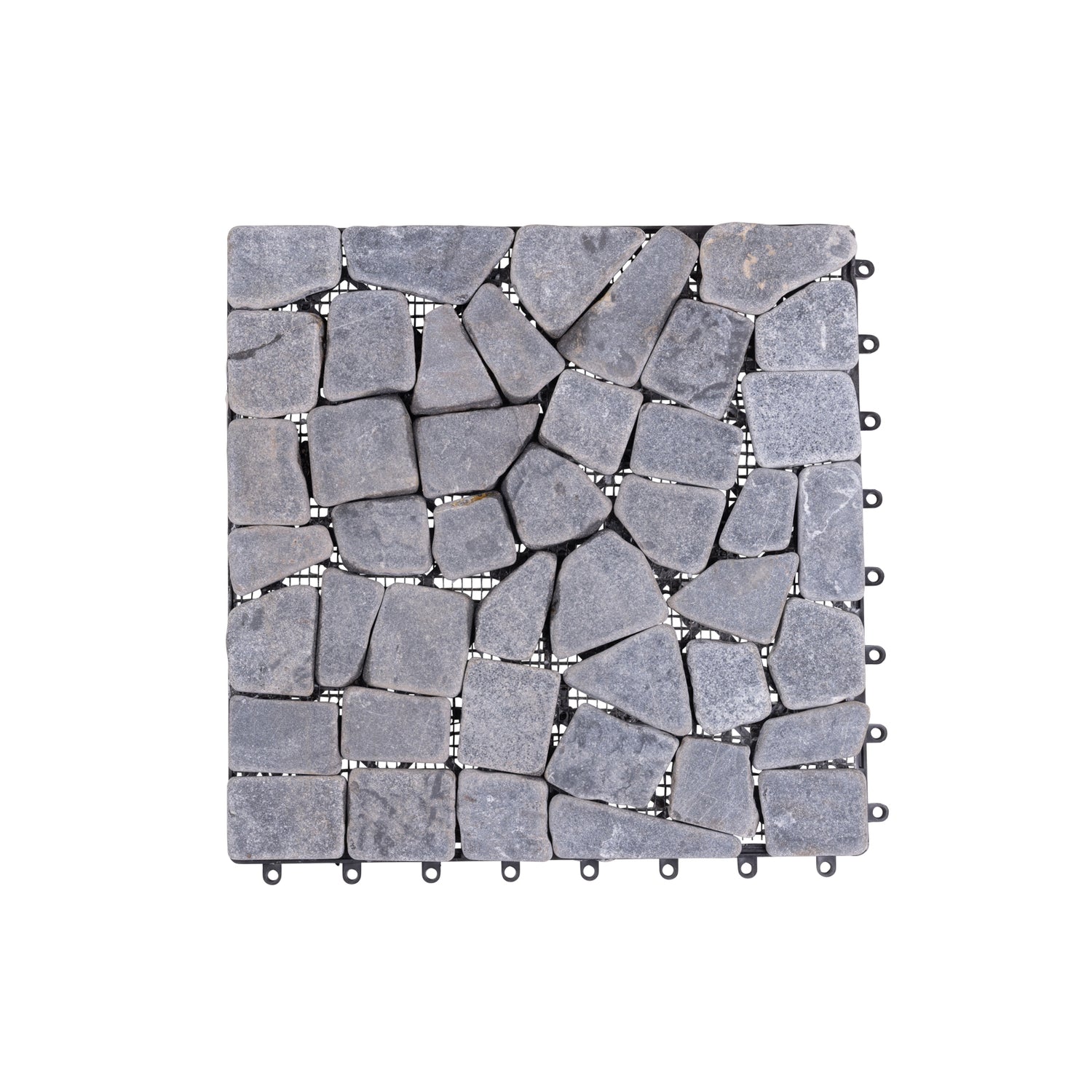 Tuscan Path 4pc Click Floor Tiles Charcoal Limestone
