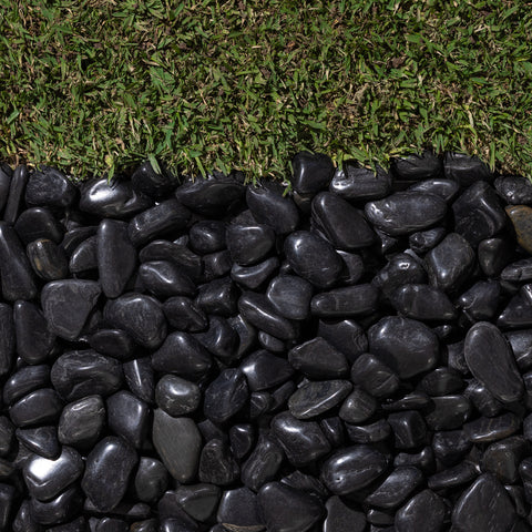 High Polish Black Quartzite Pebbles 40-60mm