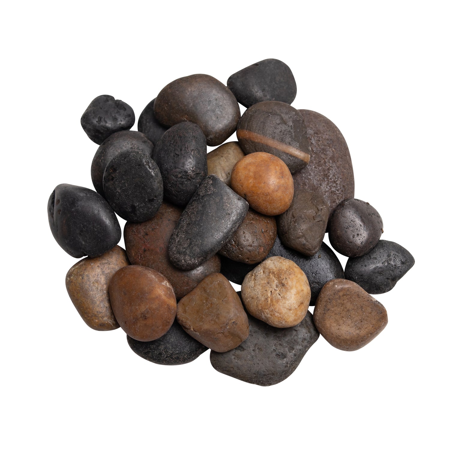 Natural Dark Mixed River Pebbles 30-50mm