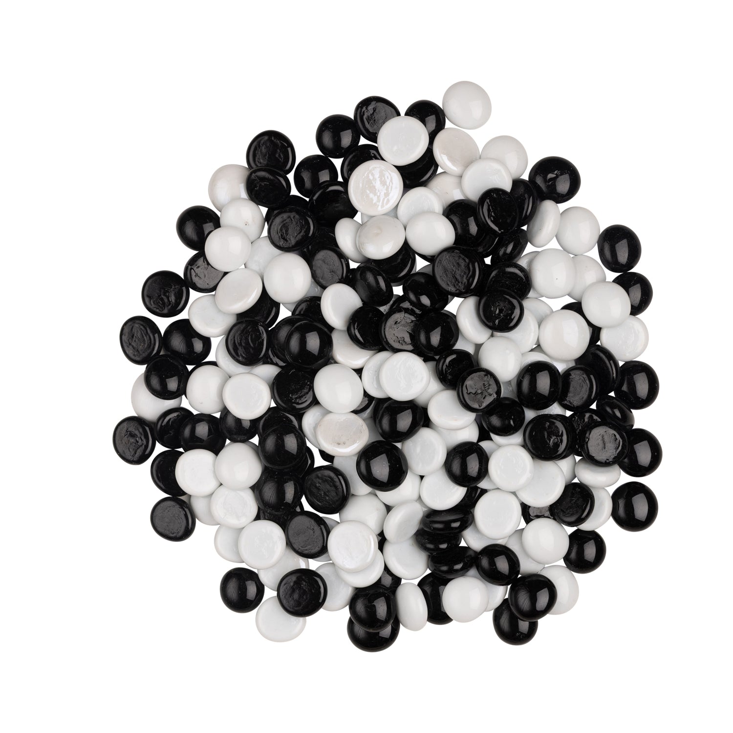 Black and White Glass Gems 17-19mm