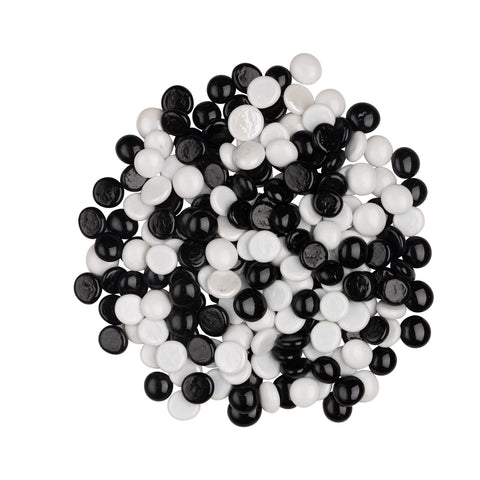 Black and White Glass Gems 17-19mm