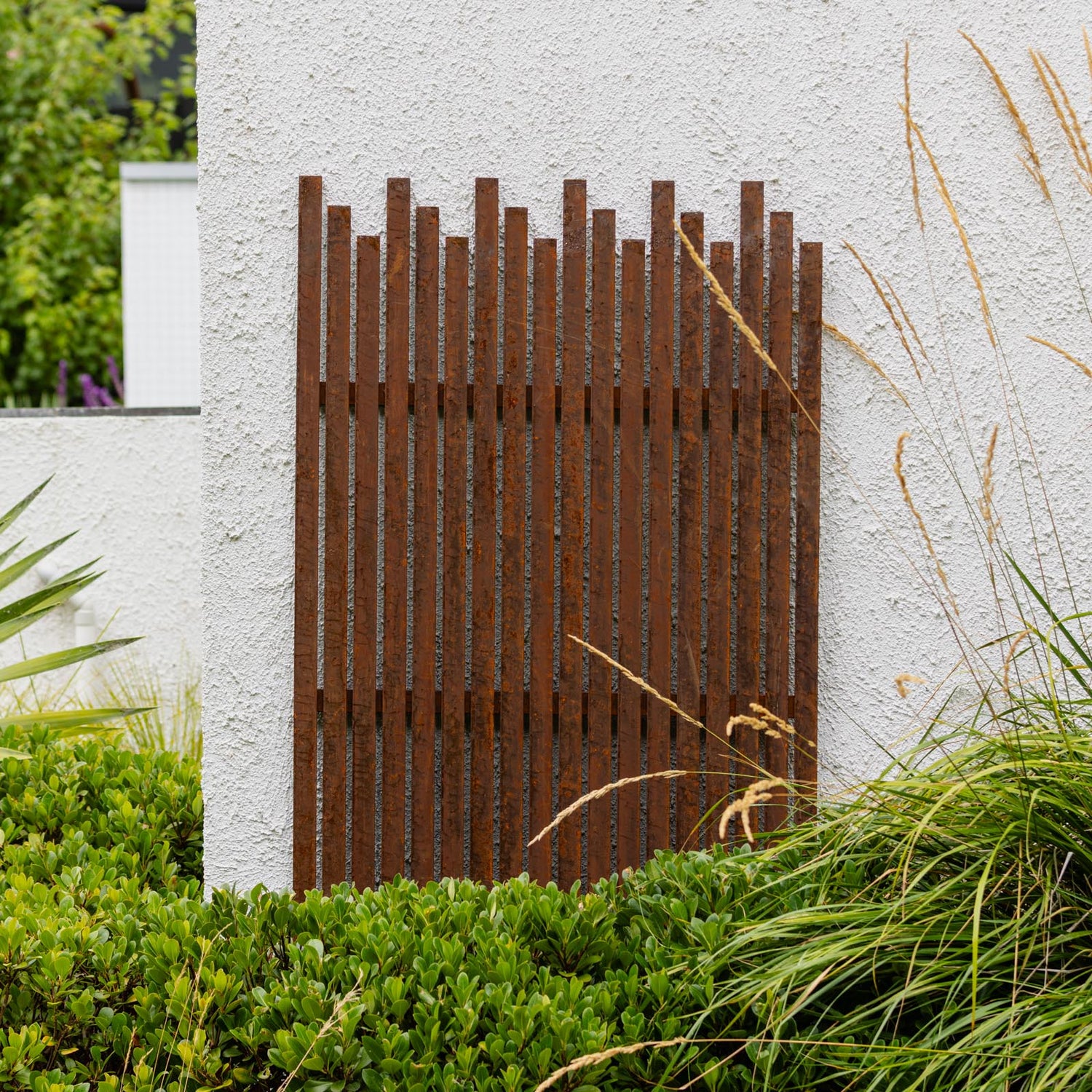 Rust Batten Screen Panel