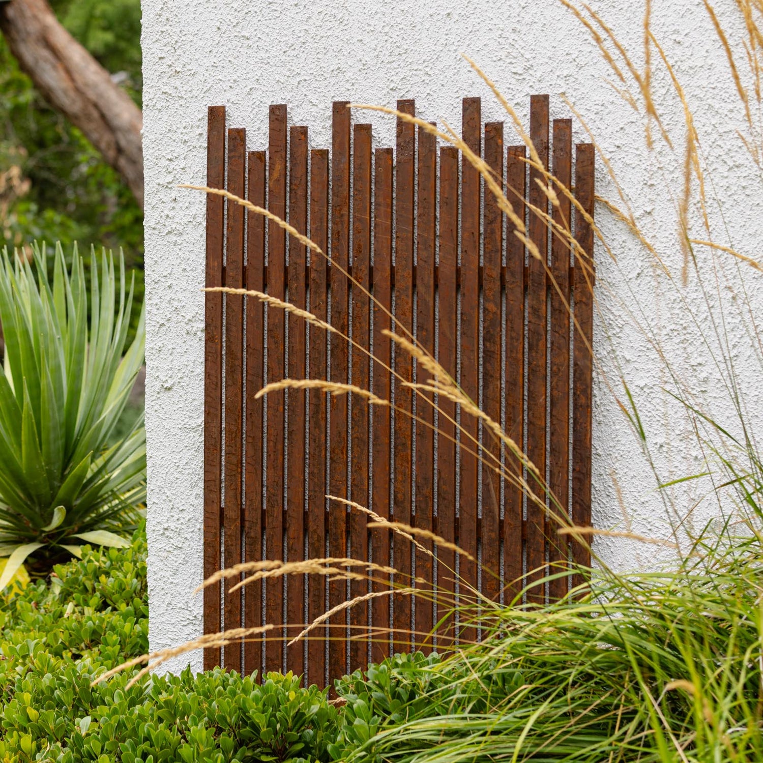 Rust Batten Screen Panel