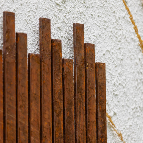 Rust Batten Screen Panel