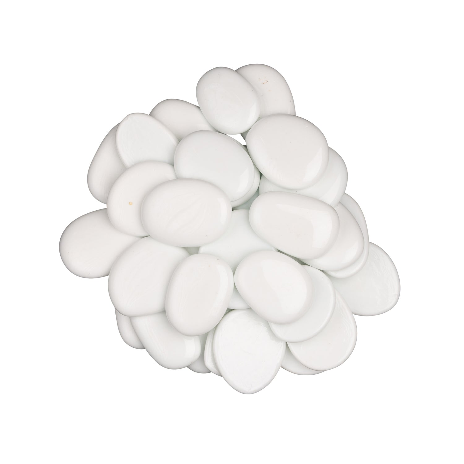 Aztec White Glass Pebbles 45-50mm