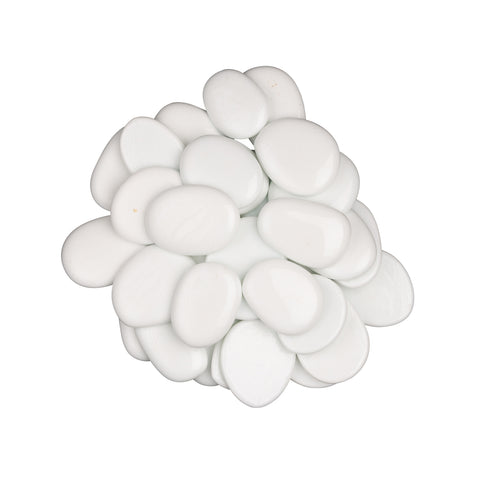 Aztec White Glass Pebbles 45-50mm