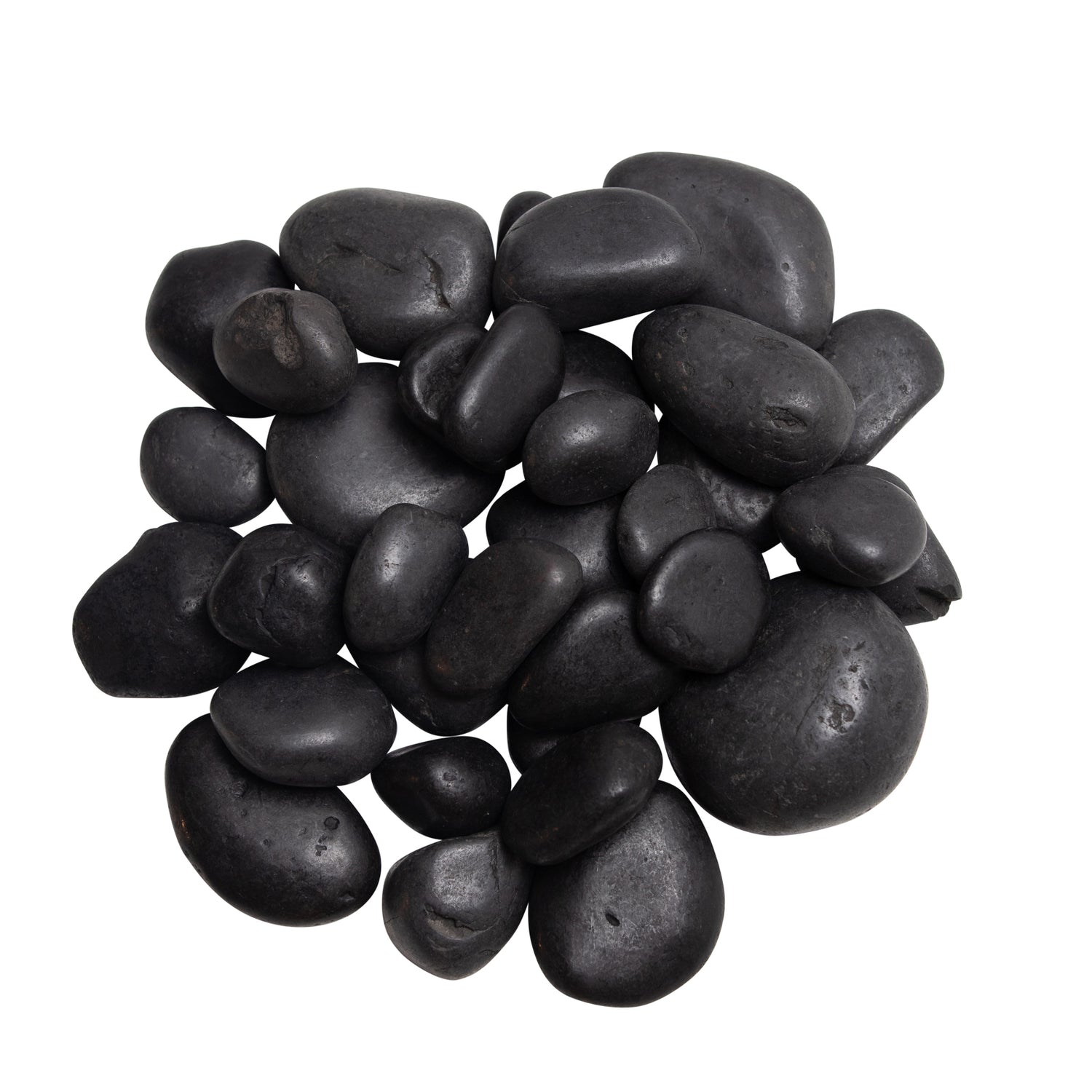 Polished Black River Pebbles 30-50mm