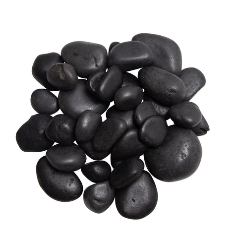 Polished Black River Pebbles 30-50mm