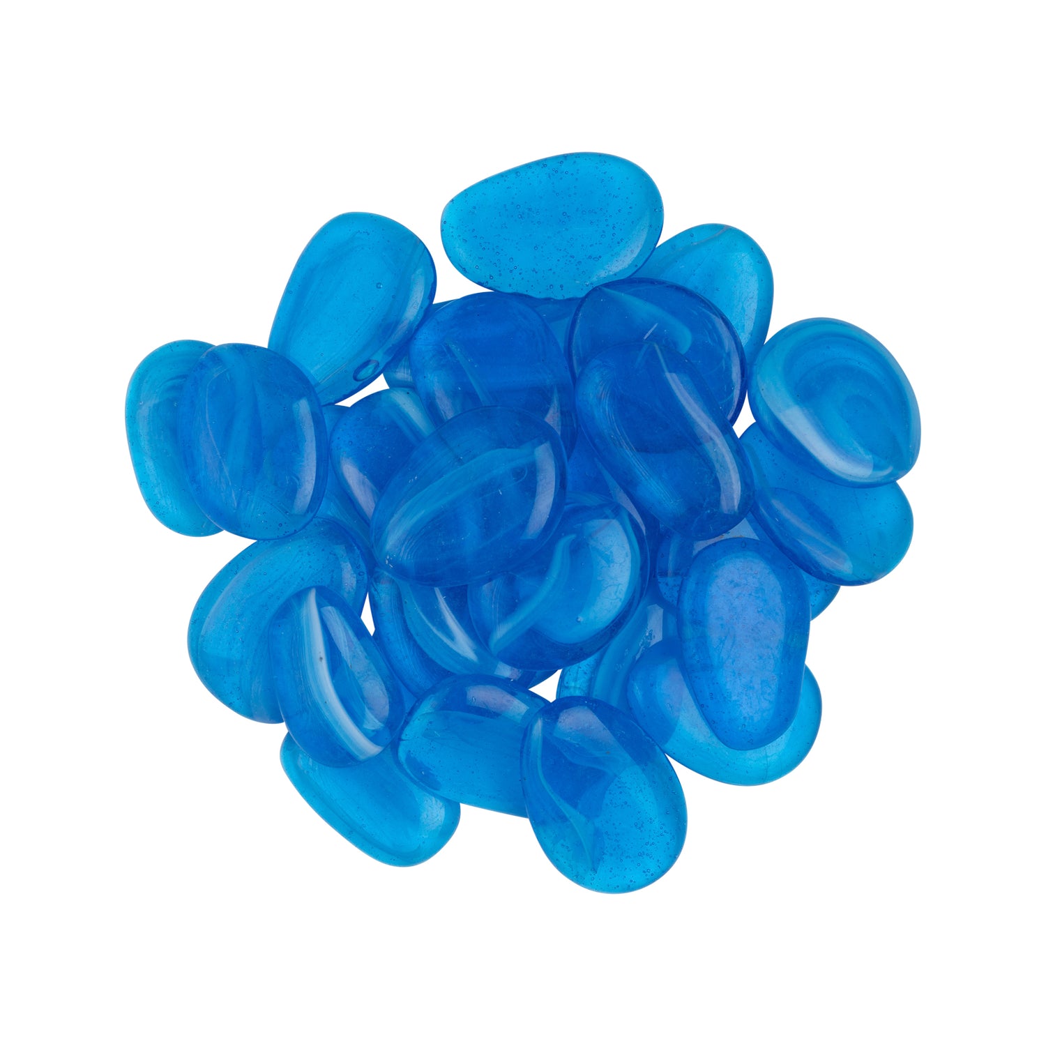 Translucent Aztec Aqua Glass Pebbles 45-50mm