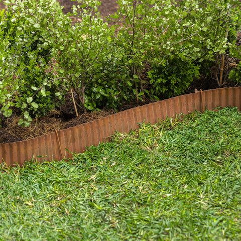 Corrugated Rust Metal Garden Edging