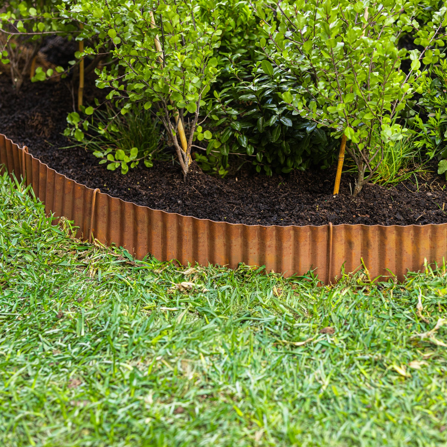 Corrugated Rust Metal Garden Edging