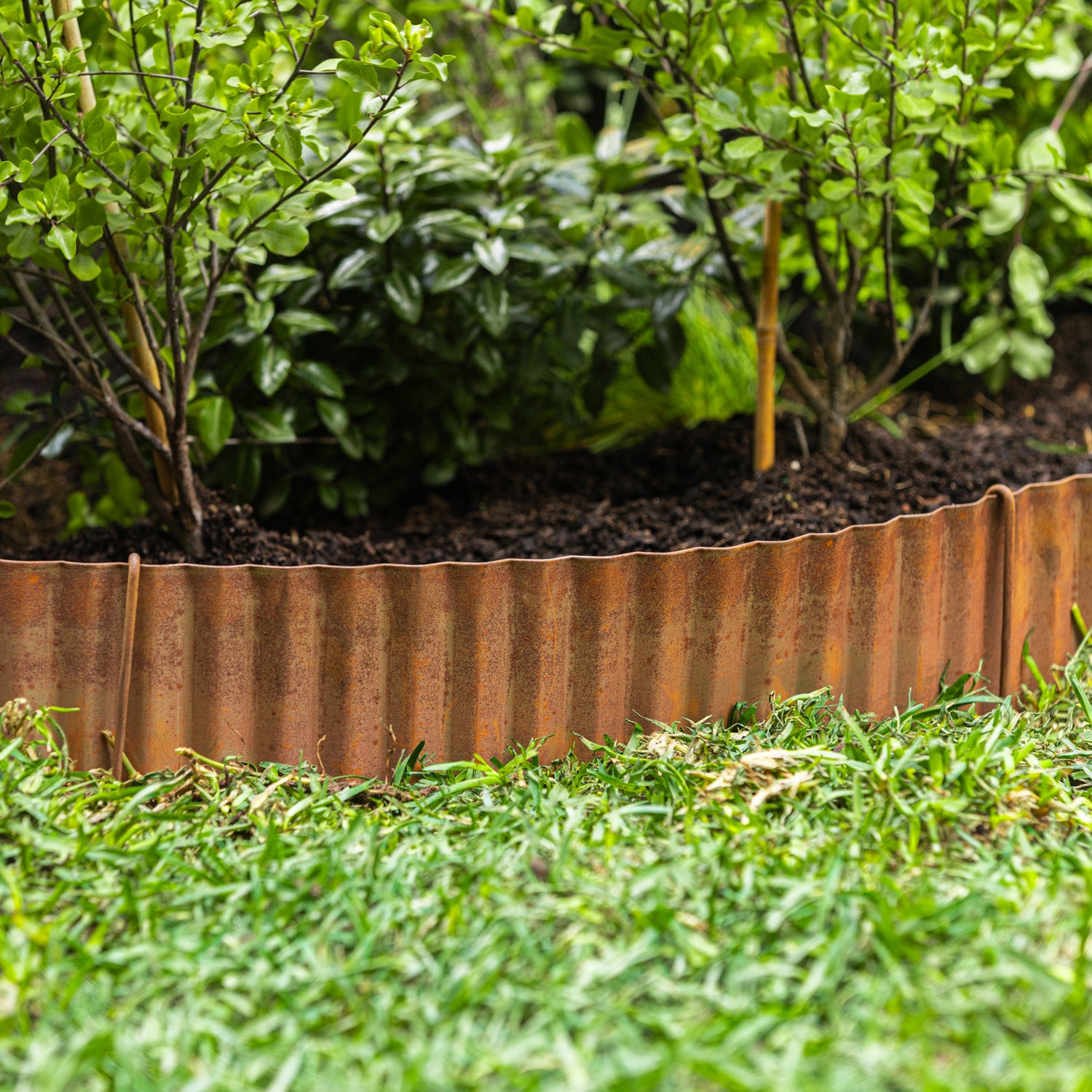 Corrugated Rust Metal Garden Edging