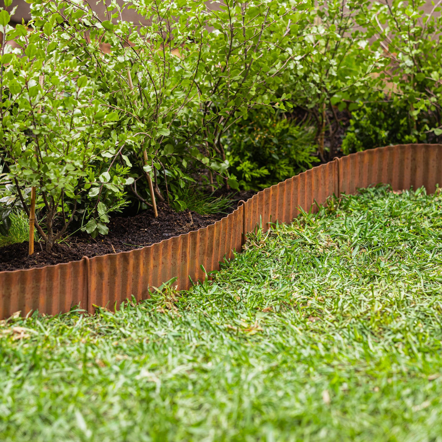 Corrugated Rust Metal Garden Edging