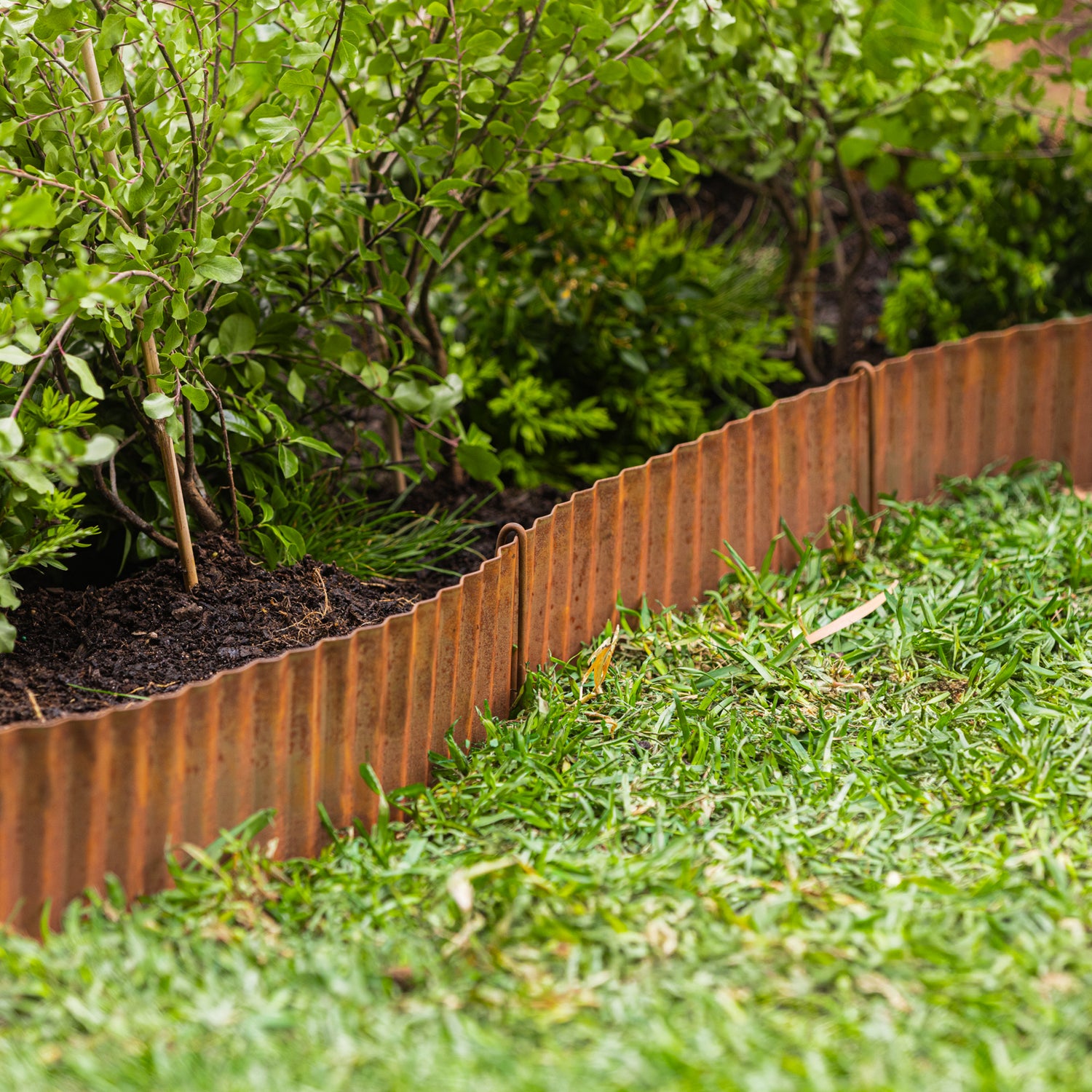 Corrugated Rust Metal Garden Edging