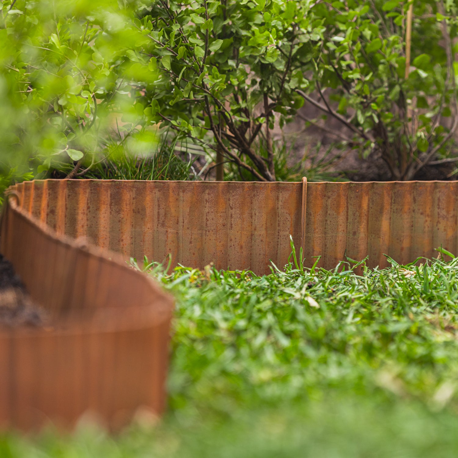 Corrugated Rust Metal Garden Edging