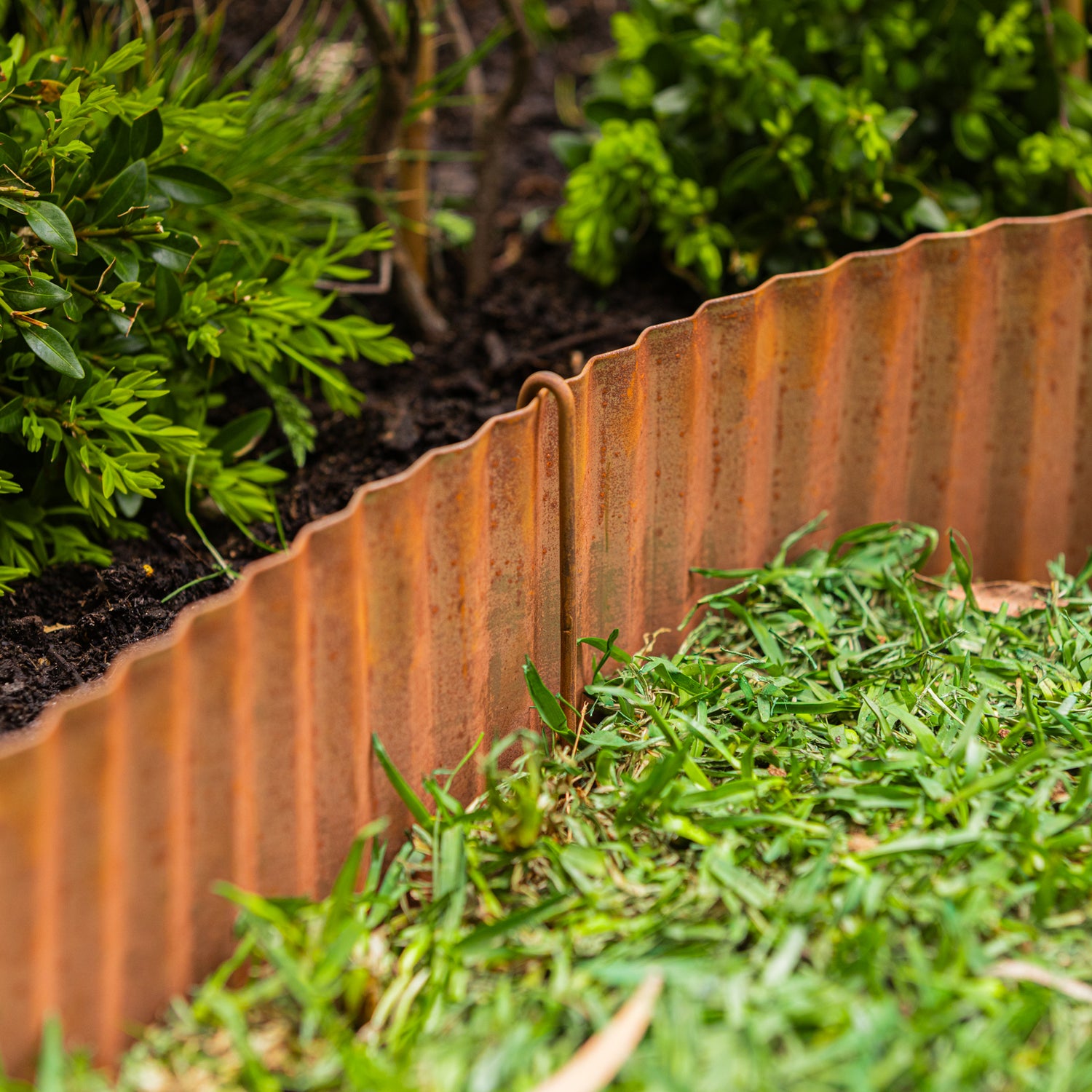 Corrugated Rust Metal Garden Edging