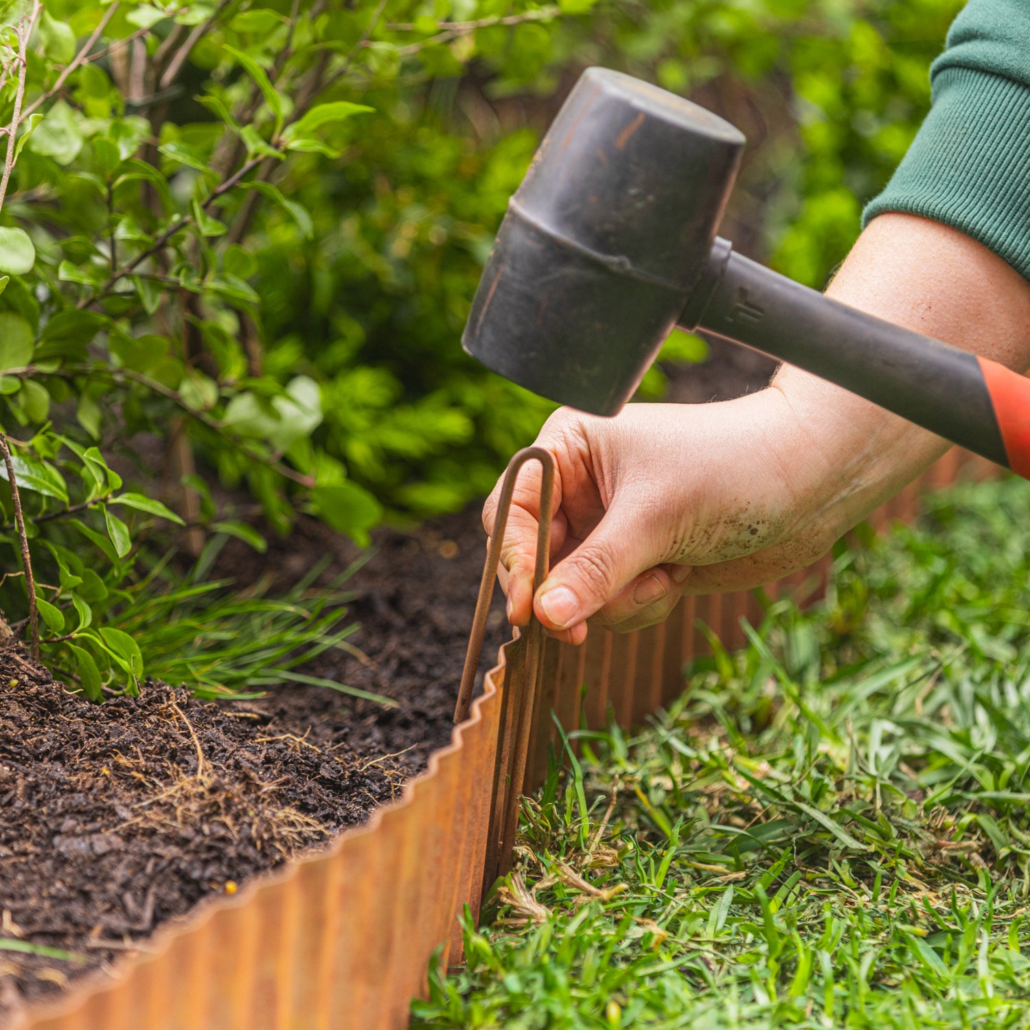 Corrugated Rust Metal Garden Edging