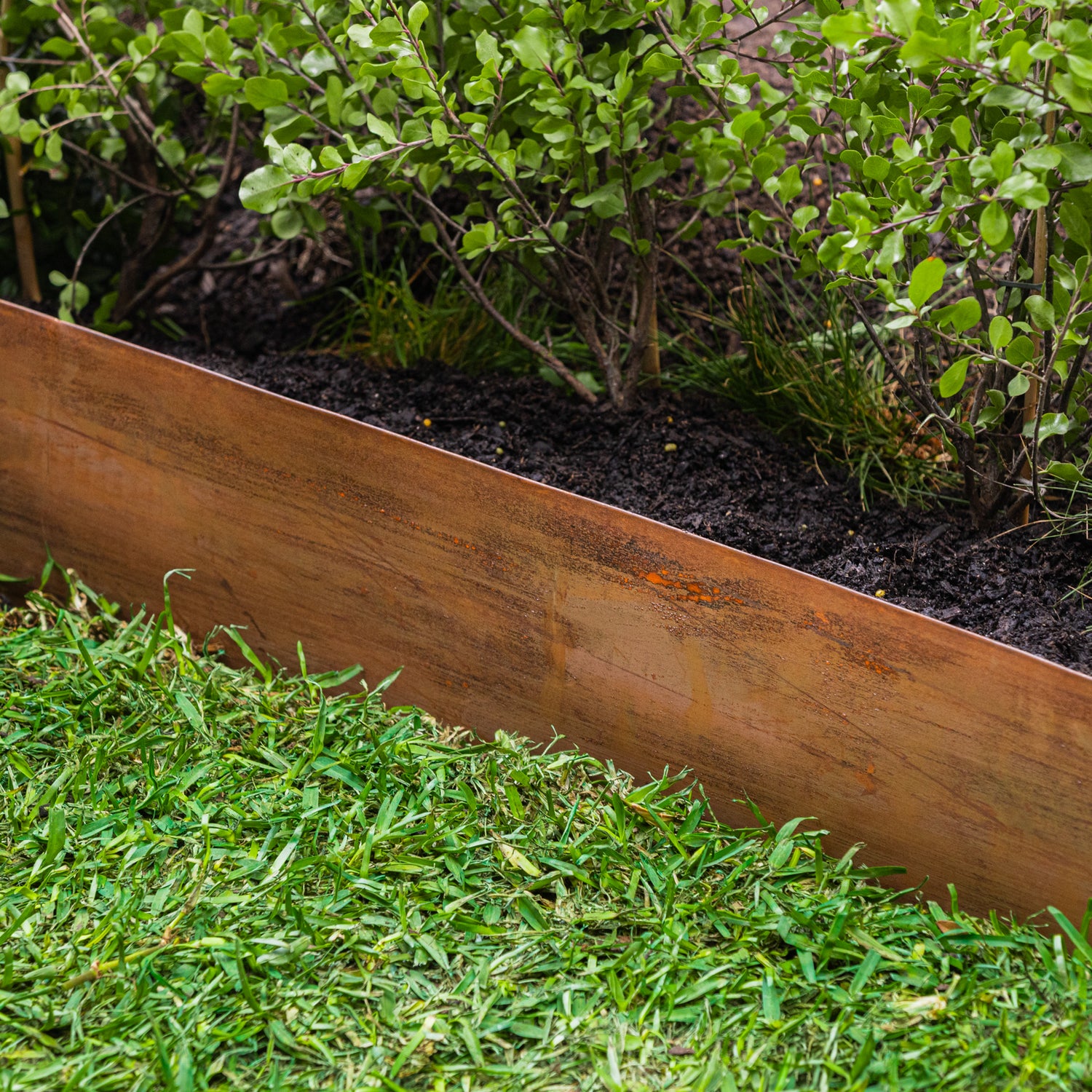 Flat Rust Metal Garden Edging