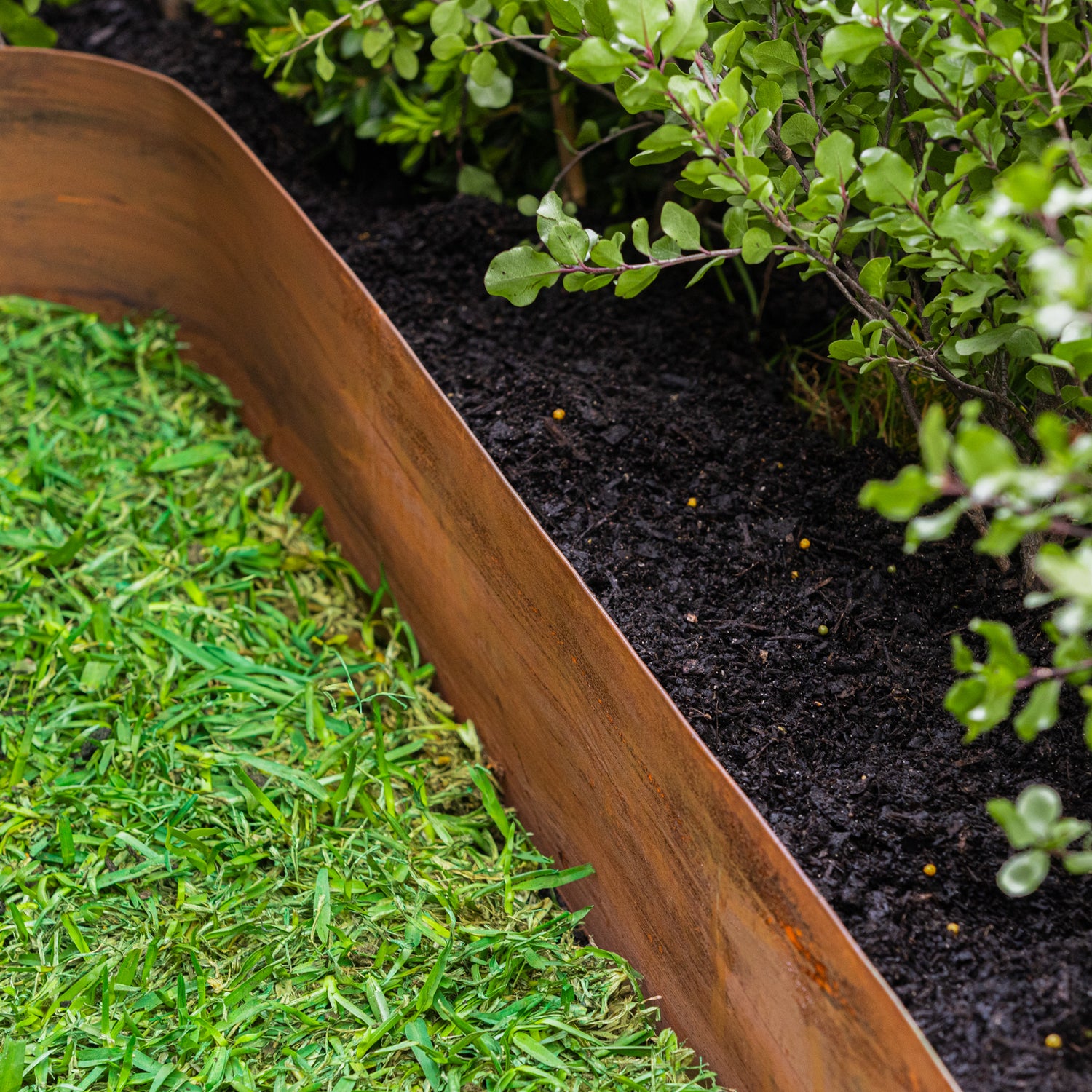 Flat Rust Metal Garden Edging