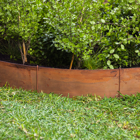 Flat Rust Metal Garden Edging
