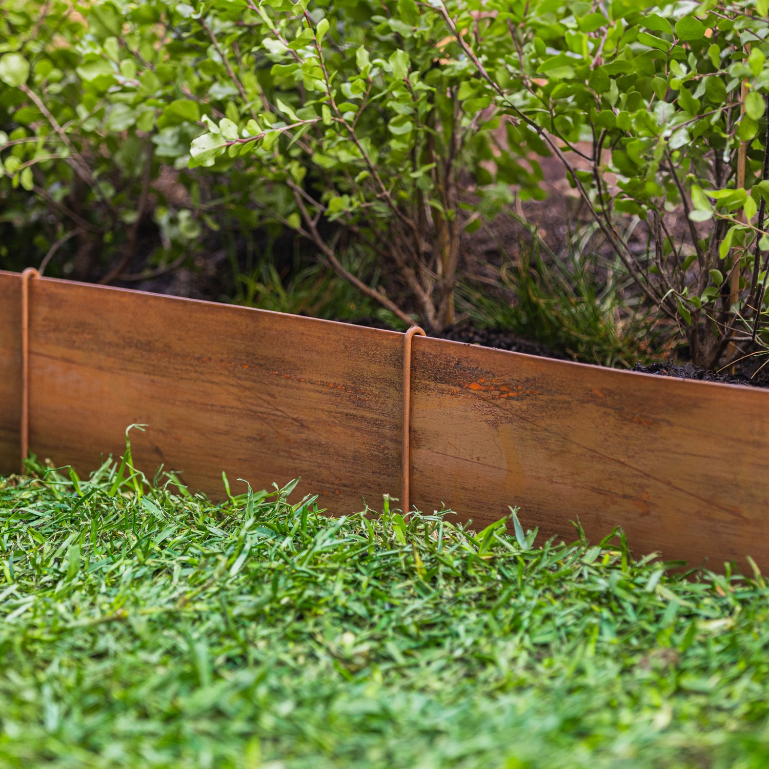 Flat Rust Metal Garden Edging