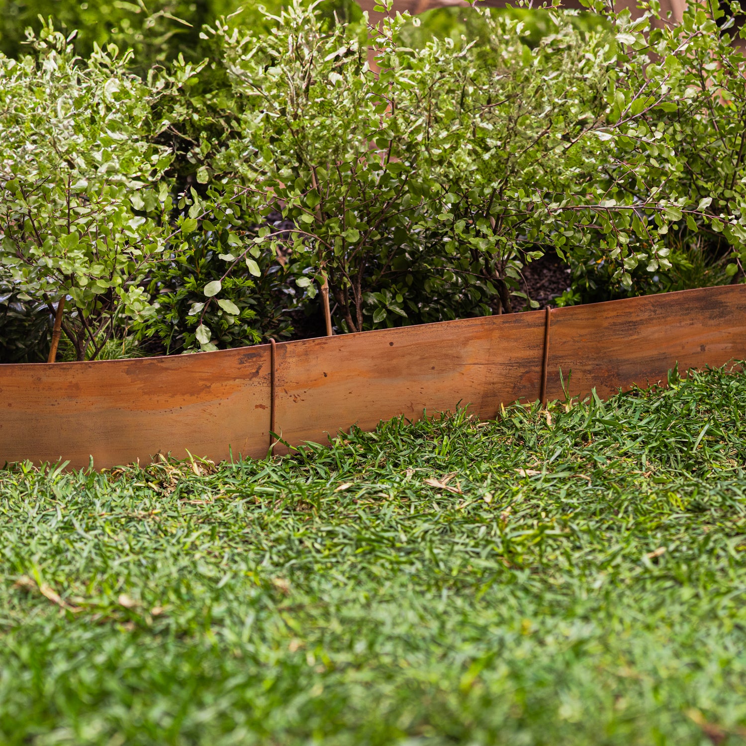 Flat Rust Metal Garden Edging