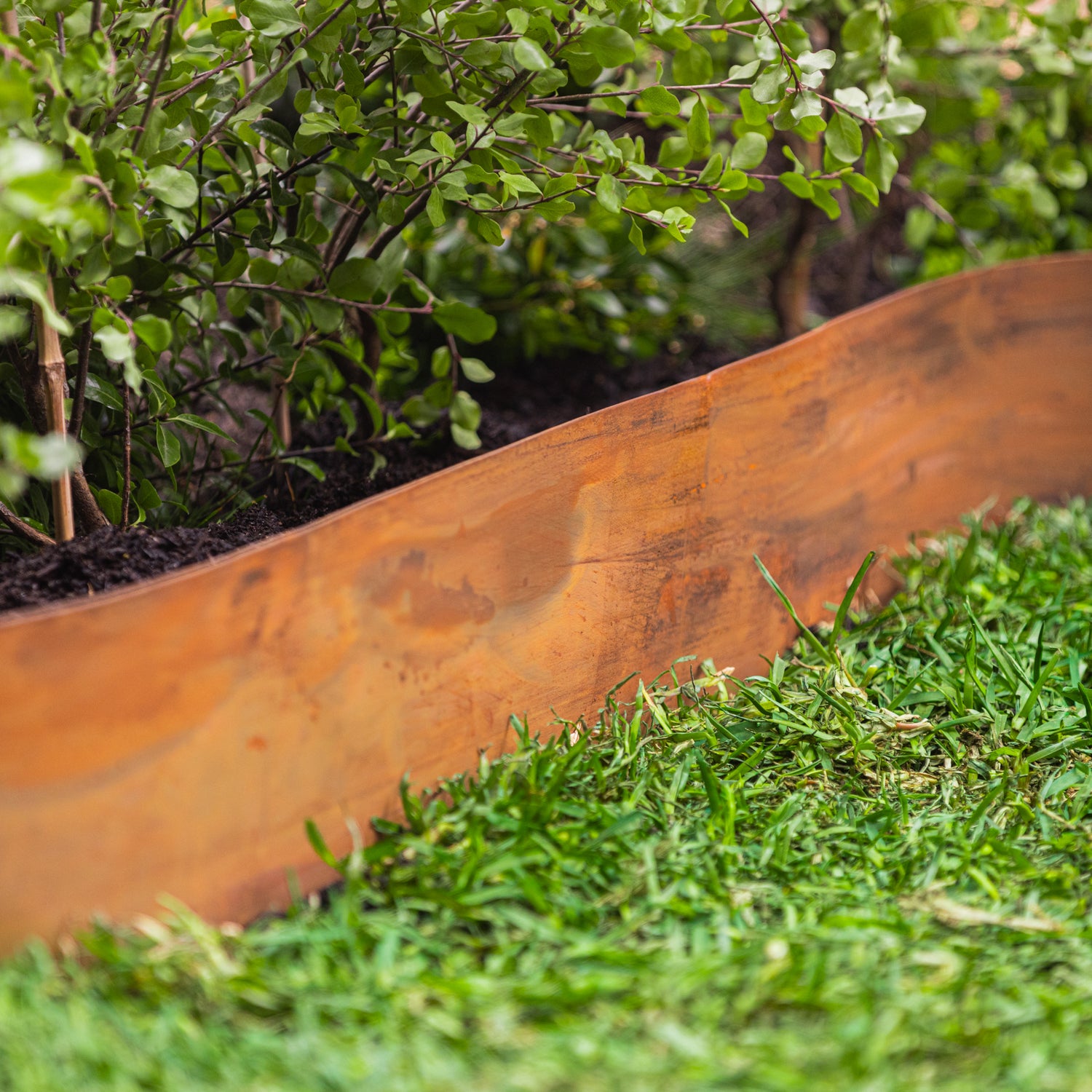 Flat Rust Metal Garden Edging