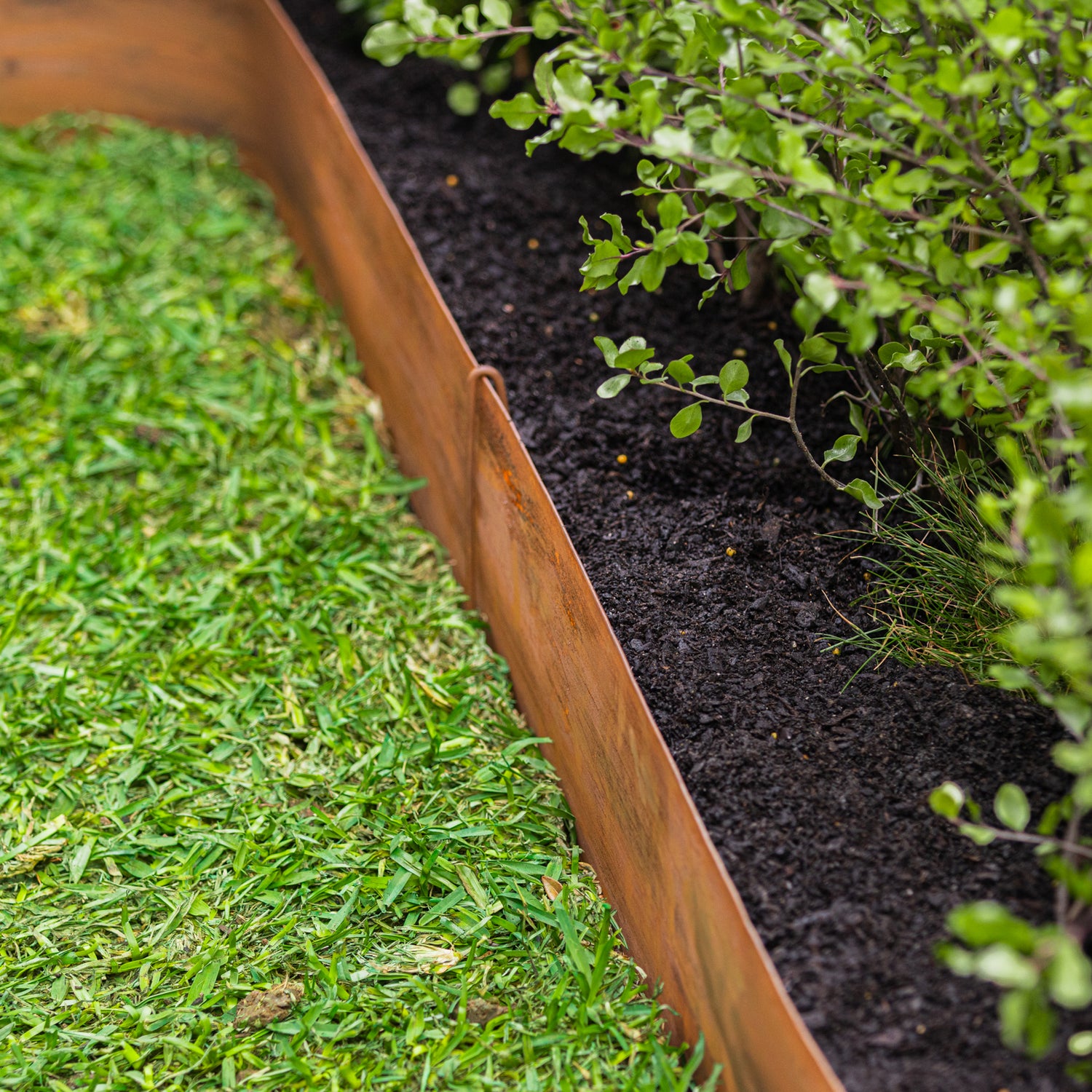 Flat Rust Metal Garden Edging