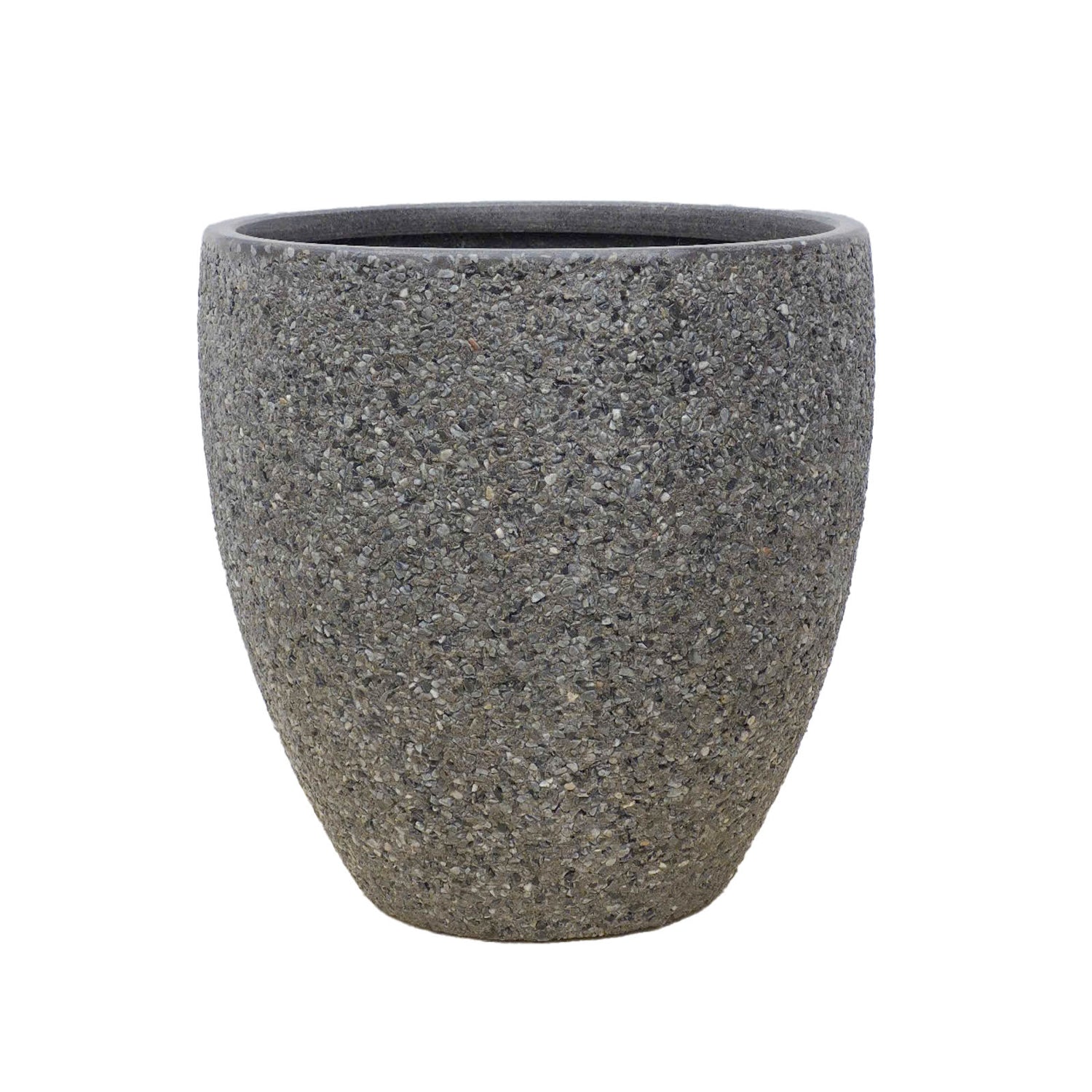 Harper Egg Pot in Dark Grey Pebble
