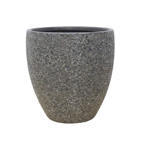 Harper Egg Pot in Dark Grey Pebble