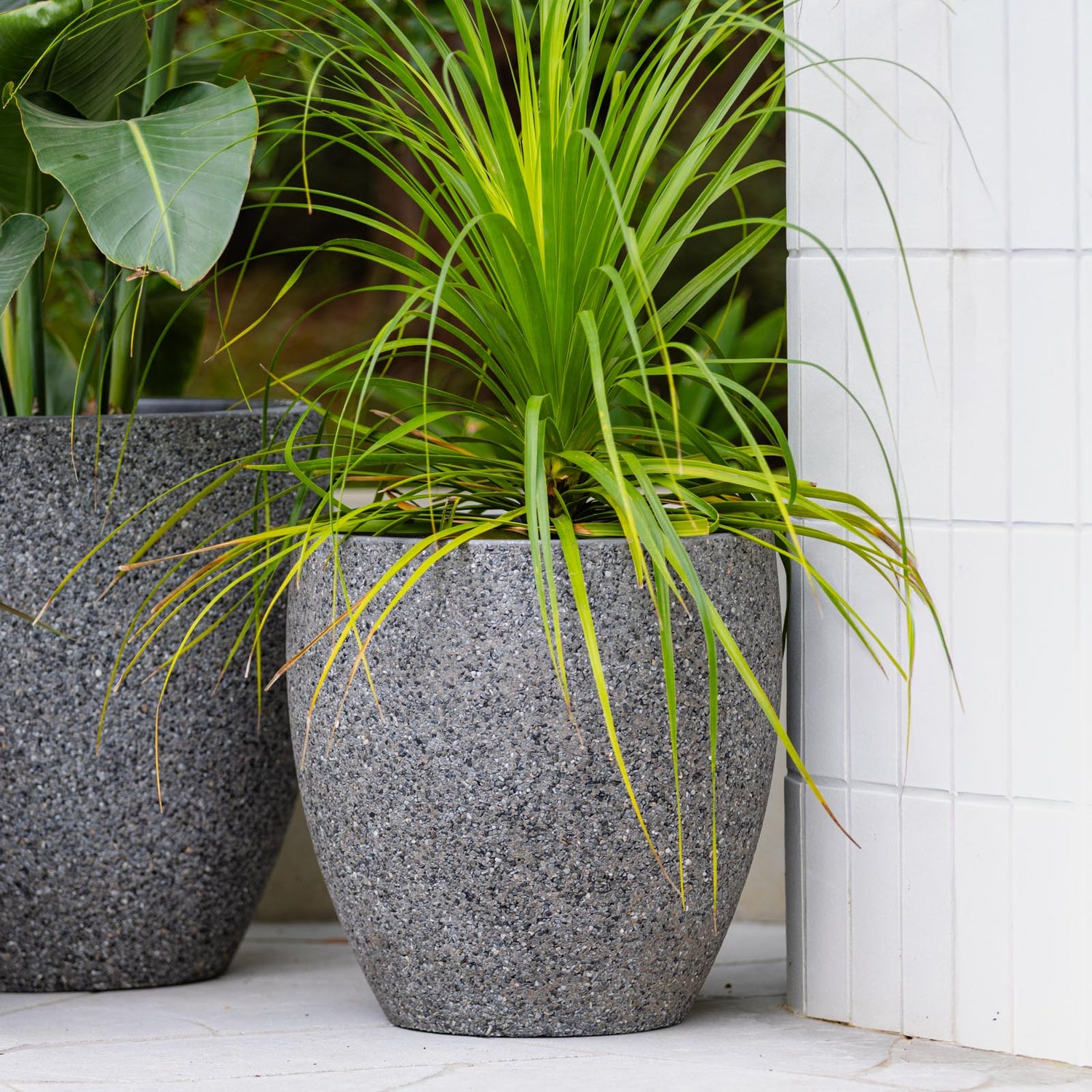 Harper Egg Pot in Dark Grey Pebble