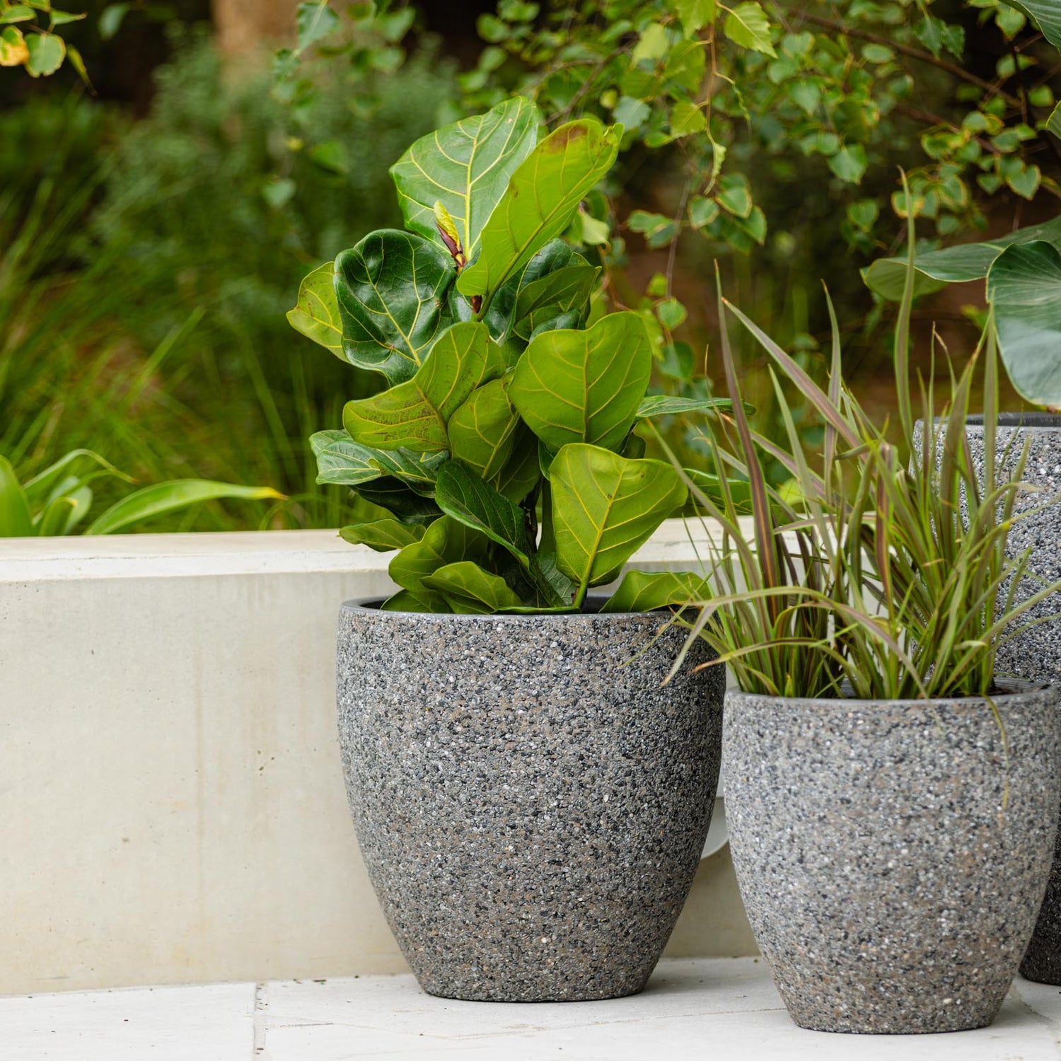 Harper Egg Pot in Dark Grey Pebble