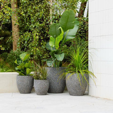 Harper Egg Pot in Dark Grey Pebble